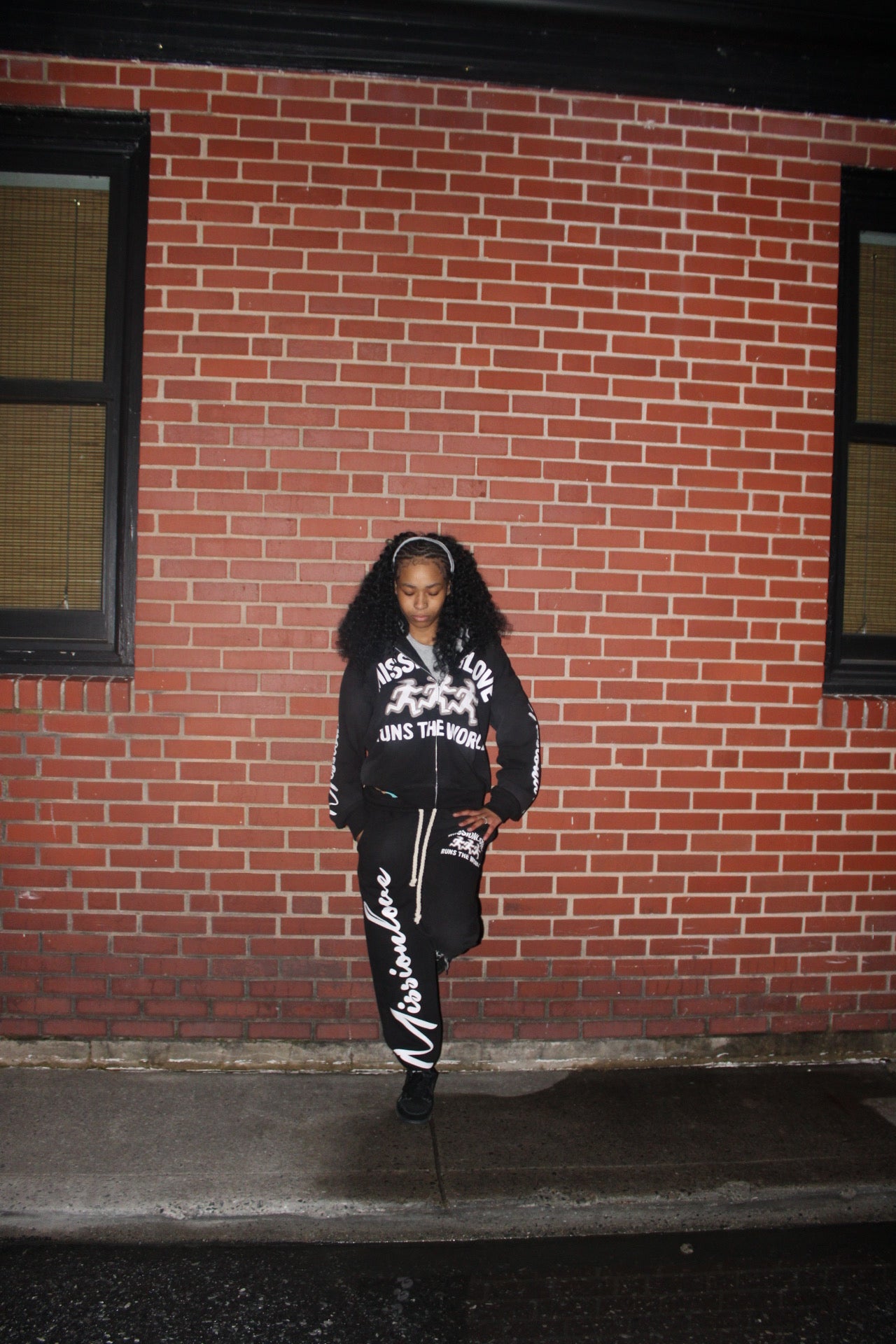 WE RUN THE WORLD (BLACK ) *HOODIE*