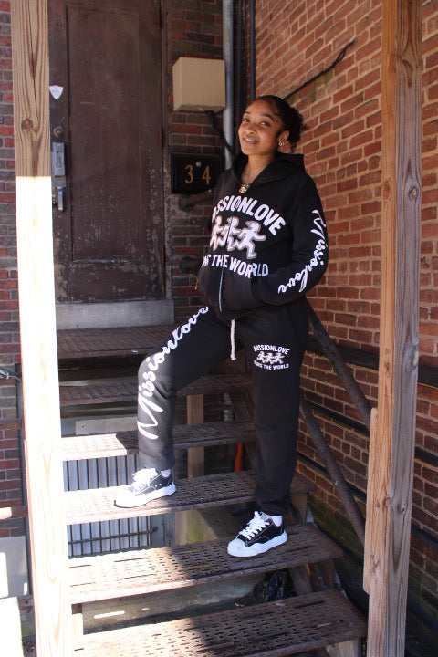 WE RUN THE WORLD (BLACK ) *HOODIE*