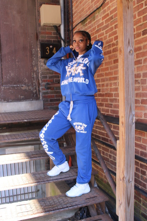 WE RUN THE WORLD *HOODIE*(BLUE)
